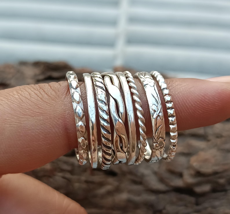 Silver stacking rings